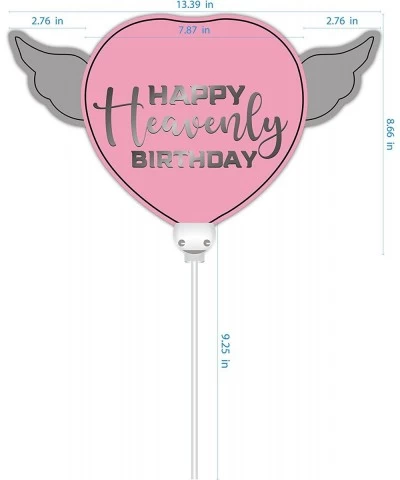 Heavenly Balloons on a stick pink balloon heart shaped with angel wings $17.87 Kids' Party Decorations