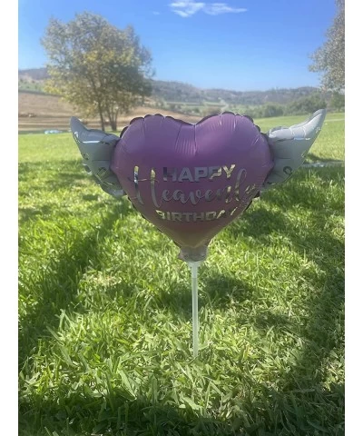 Heavenly Balloons on a stick pink balloon heart shaped with angel wings $17.87 Kids' Party Decorations