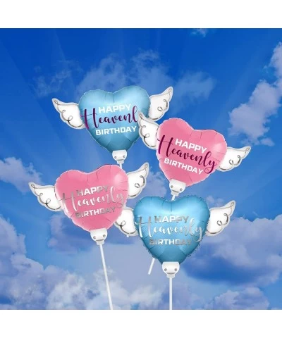 Heavenly Balloons on a stick pink balloon heart shaped with angel wings $17.87 Kids' Party Decorations