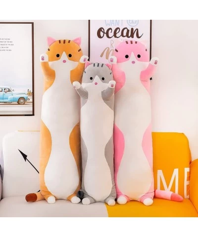 Aafashional Plush Cat Doll Cute Cartoon Soft Stuffed Kitten Pillow Long Throw Sleeping Pillow Doll Toy Gift for Kids Girlfrie...