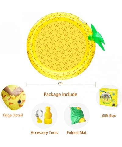 Sprinkler & Splash Pad for Kids 67" Outside Sprinklers Play Mat Water Toys Inflatable Pineapple with Head - Fun Play Pool for...