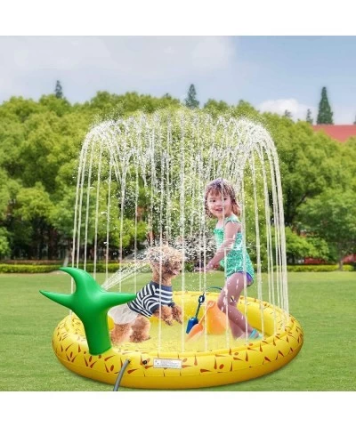 Sprinkler & Splash Pad for Kids 67" Outside Sprinklers Play Mat Water Toys Inflatable Pineapple with Head - Fun Play Pool for...