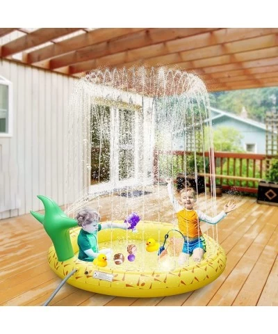 Sprinkler & Splash Pad for Kids 67" Outside Sprinklers Play Mat Water Toys Inflatable Pineapple with Head - Fun Play Pool for...