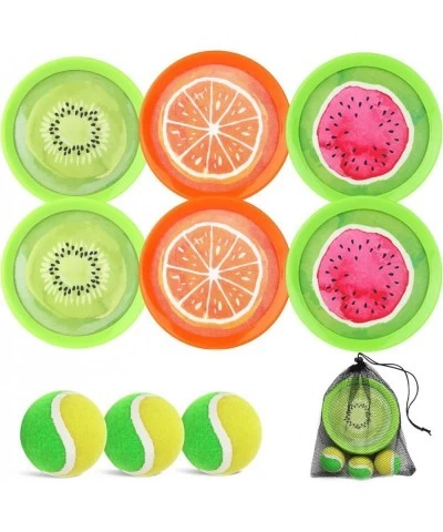 Toss and Catch Ball Game Set - Fruit Design Catch Game for Kids Adults Beach Yard Lawn Outdoor Indoor 6 Sticky Paddles 3 Ball...