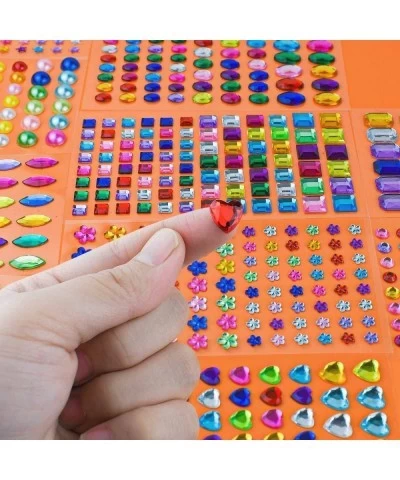 788 Pcs Jewels Stickers 10 Sheets Self Adhesive Gem Sticker Assorted Shapes Bling Rhinestone Stickers for DIY Crafts Body Mak...