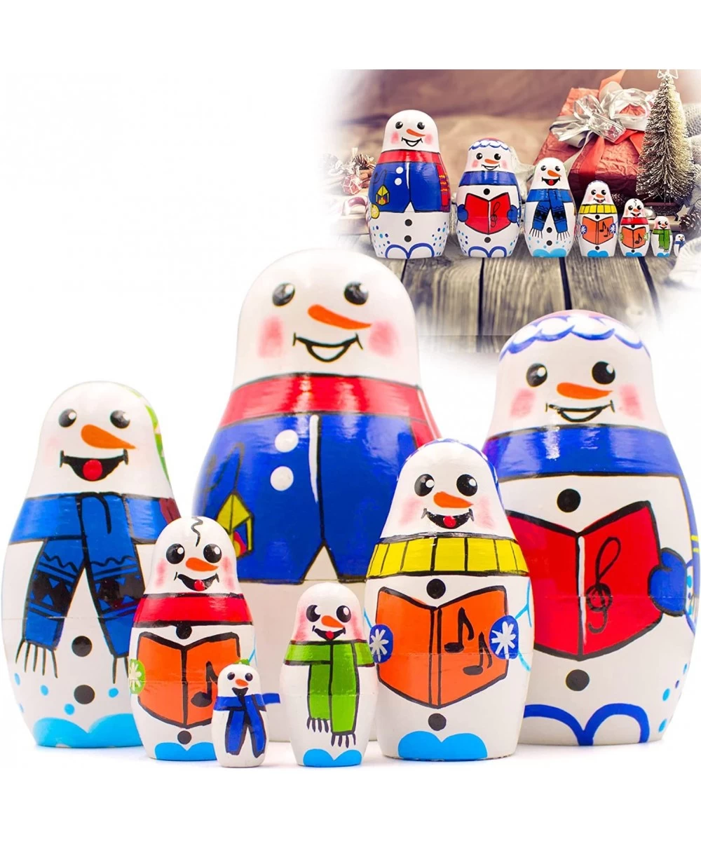 Snowman Nesting Dolls Set of 7 pcs - Matryoshka with Snowman Figures - Snowman Decorations - Christmas Decorations - Snowman ...