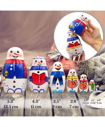 Snowman Nesting Dolls Set of 7 pcs - Matryoshka with Snowman Figures - Snowman Decorations - Christmas Decorations - Snowman ...