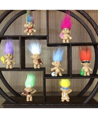 8PCS Troll Dolls 80s' PVC Vintage Trolls Lucky Doll Action Figures 3" (Include The Length of Hair) Chromatic Adorable for Col...