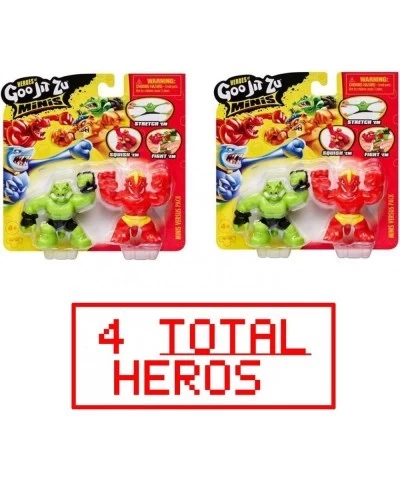 Mini Heroes of Goo JIT Zu - 2 Pack - Blazagon vs Rockjaw Versus Action Figure 2 Pack Toy Bundle with 2 My Outlet Mall Sticker...