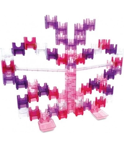 Q-BA-Maze: Sparkle Builder Set – Glitter & Pink Free-Form Marble-Run Mazes for Boys & Girls – Exciting Building Toys That Kid...