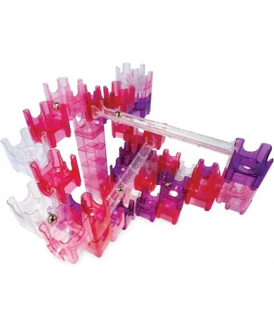 Q-BA-Maze: Sparkle Builder Set – Glitter & Pink Free-Form Marble-Run Mazes for Boys & Girls – Exciting Building Toys That Kid...