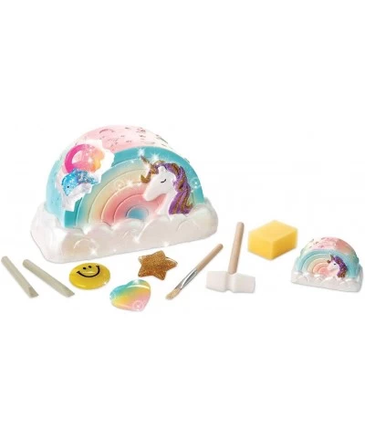 Dig It Up! Rainbow Shaped Discovery for Girls - Kit Includes 13 Charms for Find 2 Chiseling Tools Hammer Excavation Brush Spo...