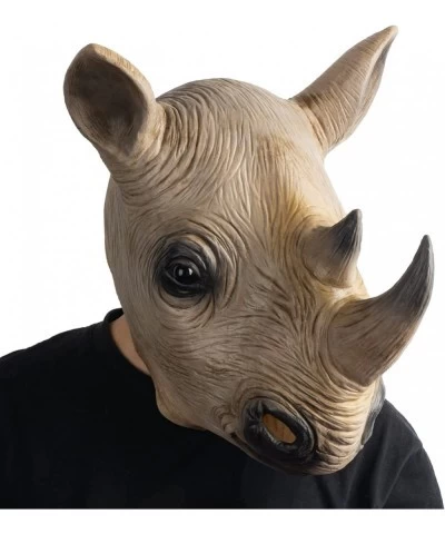 Rhino Mask Animal Latex Full Head Realistic Masks Fancy Dress for Halloween Carnival Costume Party $20.37 Kids' Dress-Up Acce...