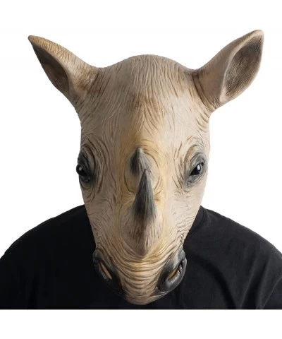 Rhino Mask Animal Latex Full Head Realistic Masks Fancy Dress for Halloween Carnival Costume Party $20.37 Kids' Dress-Up Acce...