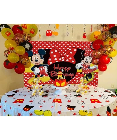 3pc Mouse Tablecloth Mouse Birthday Party Supplies Disposable Mouse Head Plastic Tablecloth Rectangle Table Cover 86x52in for...