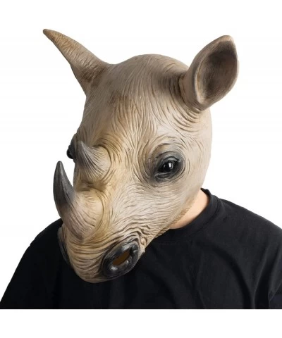 Rhino Mask Animal Latex Full Head Realistic Masks Fancy Dress for Halloween Carnival Costume Party $20.37 Kids' Dress-Up Acce...