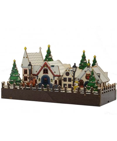 Christmas 3D Puzzles Village Wooden House Farm Town Sets Snow Scene Theme Wood Jigsaw DIY Games for Adults Teens Model Kit wi...