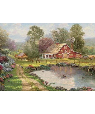 Thomas Kinkade - Red Barn Retreat - 1000 Piece Jigsaw Puzzle $21.61 Jigsaw Puzzles