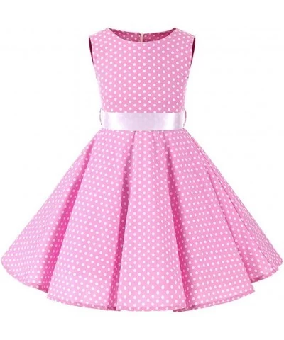 Girl Dress Polka Dot Princess Party Dresses with Scoop Neck/Lapel Sleeveless 4-12 Years Birthday Dress $22.74 Kids' Costumes