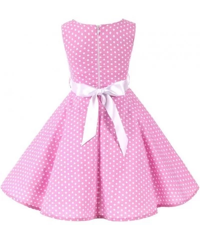 Girl Dress Polka Dot Princess Party Dresses with Scoop Neck/Lapel Sleeveless 4-12 Years Birthday Dress $22.74 Kids' Costumes