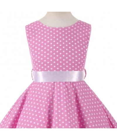 Girl Dress Polka Dot Princess Party Dresses with Scoop Neck/Lapel Sleeveless 4-12 Years Birthday Dress $22.74 Kids' Costumes