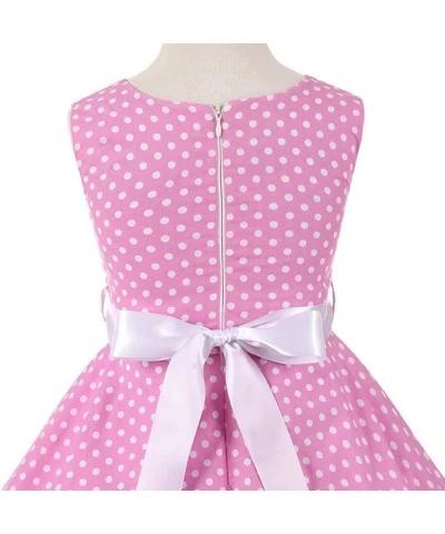 Girl Dress Polka Dot Princess Party Dresses with Scoop Neck/Lapel Sleeveless 4-12 Years Birthday Dress $22.74 Kids' Costumes