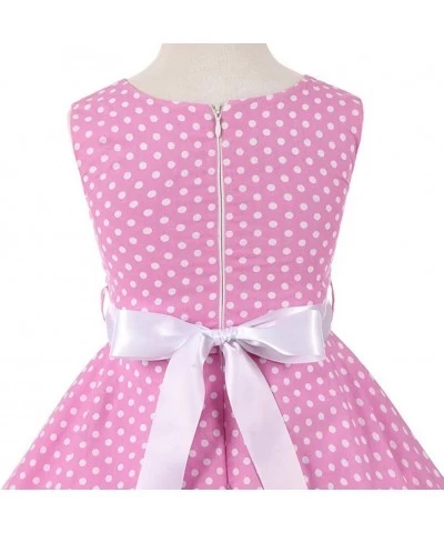 Girl Dress Polka Dot Princess Party Dresses with Scoop Neck/Lapel Sleeveless 4-12 Years Birthday Dress $22.74 Kids' Costumes