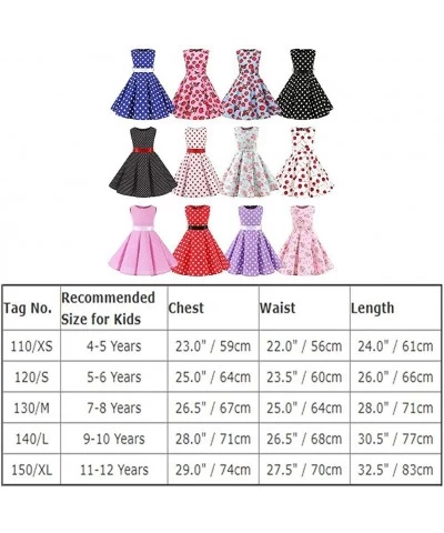 Girl Dress Polka Dot Princess Party Dresses with Scoop Neck/Lapel Sleeveless 4-12 Years Birthday Dress $22.74 Kids' Costumes