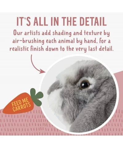 Grey Sitting Lop Eared Rabbit Realistic Soft Cuddly Bunny Toy Naturli Eco-Friendly Plush 7 Inches $34.78 Stuffed Animals & Te...