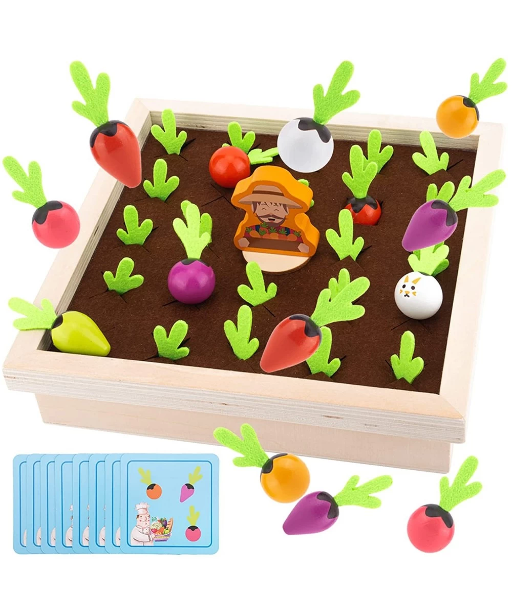 Montessori Toys for Toddlers 2 3 4 Years Old Wooden Toy Carrot Harvest Game Educational Toys Radishes Memory Game Gifts for K...