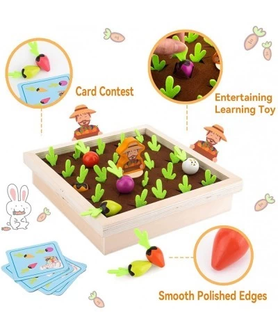 Montessori Toys for Toddlers 2 3 4 Years Old Wooden Toy Carrot Harvest Game Educational Toys Radishes Memory Game Gifts for K...