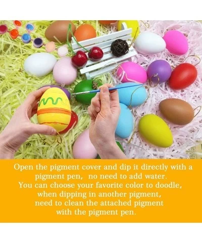 Easter Easter Eggs Paint Kit 20 pcs Egg Hanging Ornaments Colorful Plastic Eggs Easter Painting Eggs Easter Egg Decorating Ki...