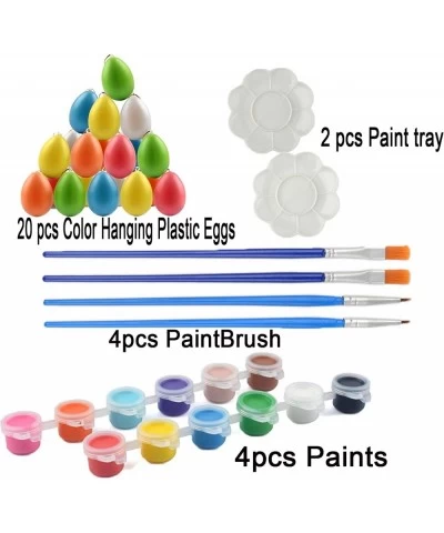 Easter Easter Eggs Paint Kit 20 pcs Egg Hanging Ornaments Colorful Plastic Eggs Easter Painting Eggs Easter Egg Decorating Ki...