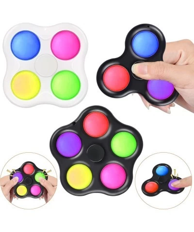 Pop Bubble Fidget Spinner 3 Packs-Pop Hand Spinners Set Stress Relief and Anxiety Reduce for Kids Girls Boys or Adults-Favors...