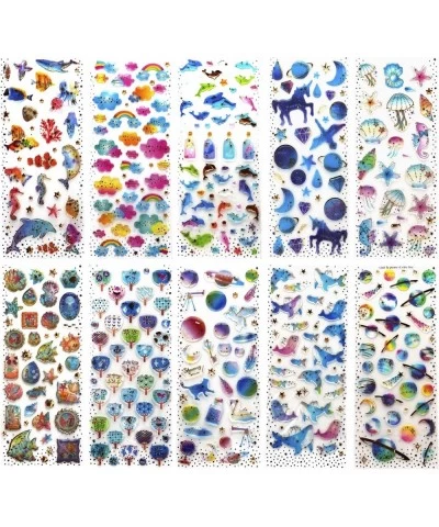 400+ Epoxy Stickers for Kids Girls 3D Puffy Stickers for Bullet Journal Scrapbook Planner Including Seashell/Ocean/Dolphin/Fa...