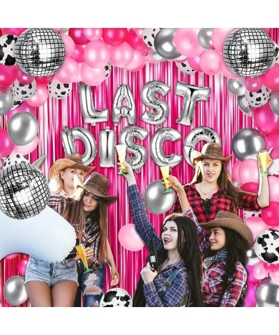 50 Pcs Cow Print Balloon Disco Ball Balloons Western Cowgirl Party Round Disco Balloons for Cowgirl Party 4D Metallic Balloon...