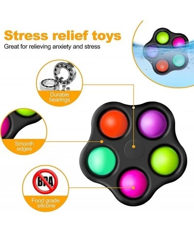 Pop Bubble Fidget Spinner 3 Packs-Pop Hand Spinners Set Stress Relief and Anxiety Reduce for Kids Girls Boys or Adults-Favors...