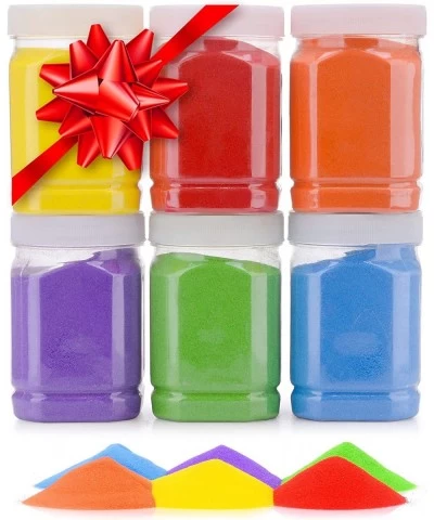 Art Sand 6 Bottles (7.2 lbs.) with Complete Accessories Non-Toxic Colored Sand for Kid's Arts & Crafts Sand Play DIY Kit Scen...