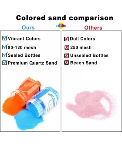 Art Sand 6 Bottles (7.2 lbs.) with Complete Accessories Non-Toxic Colored Sand for Kid's Arts & Crafts Sand Play DIY Kit Scen...