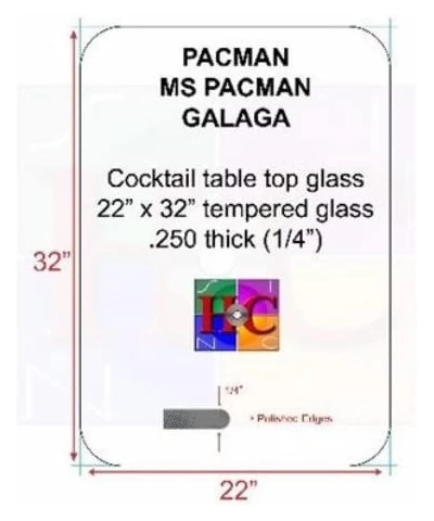 Replacement Tinted Cocktail Table top Glass with 4 in Radius: Fits Bally Midway Tables Plus aftermarket Arcade Cocktail Table...