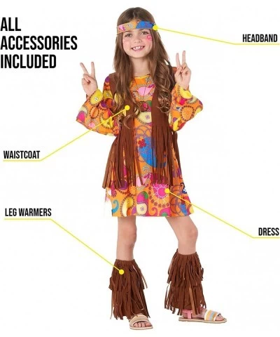 Costumes Kids Hippie Dress 60s 70s Costume For Girls Halloween Costume Available In Sizes S M L XL $45.05 Kids' Costumes