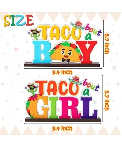 2Pcs Taco Bout a Baby Gender Reveal Wooden Centerpiece Table Decorations Mexican Cinco De Mayo Boy Girl Letter Signs He or Sh...