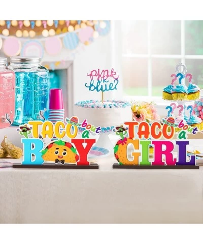 2Pcs Taco Bout a Baby Gender Reveal Wooden Centerpiece Table Decorations Mexican Cinco De Mayo Boy Girl Letter Signs He or Sh...