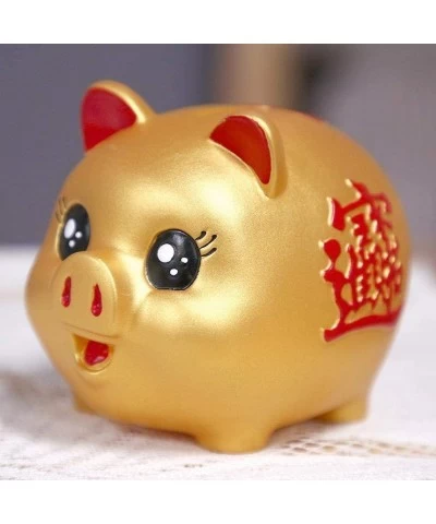 Golden Cute Plastic Pig Bank Pig Toy Coin Money Cash Collectible Saving Box Bank Ceramic Money Bank Kids Gift $17.15 Kids' Mo...