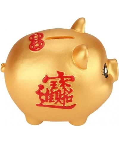 Golden Cute Plastic Pig Bank Pig Toy Coin Money Cash Collectible Saving Box Bank Ceramic Money Bank Kids Gift $17.15 Kids' Mo...