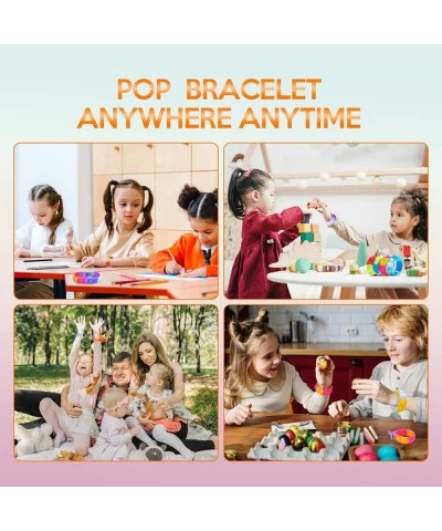 72 PCS Pop Bracelet it Fidget Toys Pack Fidget Bracelet Birthday Party Gifts Decompression Wristband with Autistic & ADHD Fid...