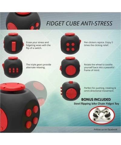 Figet Cube + Steel Flipping Chain (2 Pack) - Premium Quality Cube Ball with Exclusive Protective Case Stress Relief Toy (Blac...