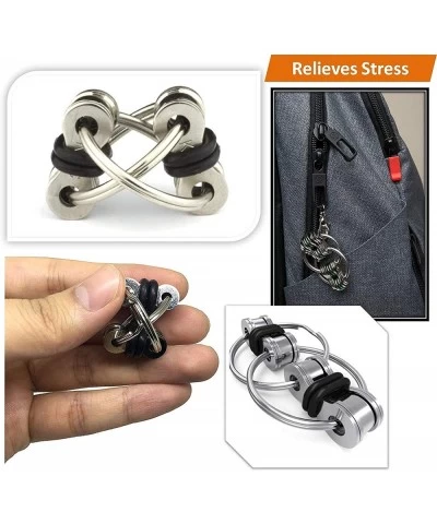 Figet Cube + Steel Flipping Chain (2 Pack) - Premium Quality Cube Ball with Exclusive Protective Case Stress Relief Toy (Blac...