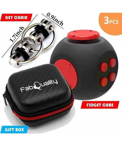 Figet Cube + Steel Flipping Chain (2 Pack) - Premium Quality Cube Ball with Exclusive Protective Case Stress Relief Toy (Blac...