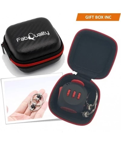 Figet Cube + Steel Flipping Chain (2 Pack) - Premium Quality Cube Ball with Exclusive Protective Case Stress Relief Toy (Blac...